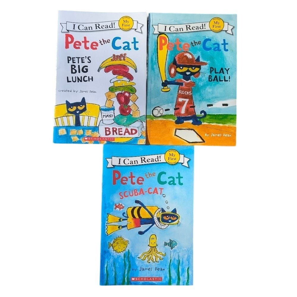 Pete the Cat Book Set Childrens Books Kids Elementary School Reading James Dean